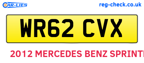 WR62CVX are the vehicle registration plates.