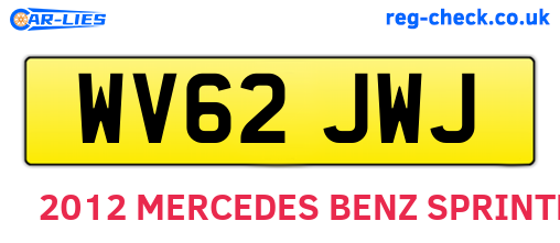 WV62JWJ are the vehicle registration plates.