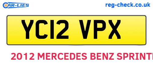 YC12VPX are the vehicle registration plates.