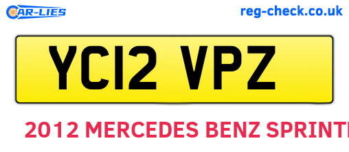 YC12VPZ are the vehicle registration plates.