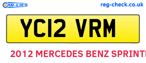 YC12VRM are the vehicle registration plates.