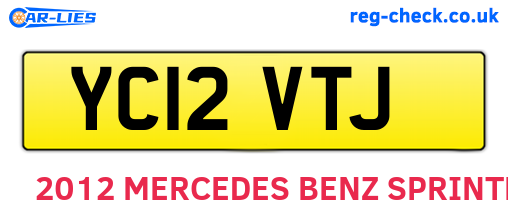 YC12VTJ are the vehicle registration plates.