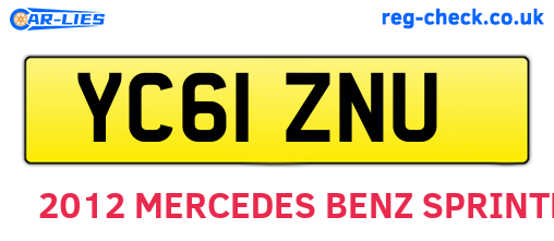 YC61ZNU are the vehicle registration plates.