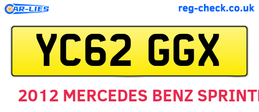 YC62GGX are the vehicle registration plates.
