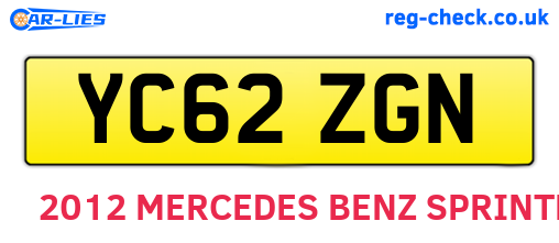 YC62ZGN are the vehicle registration plates.