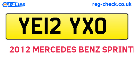 YE12YXO are the vehicle registration plates.