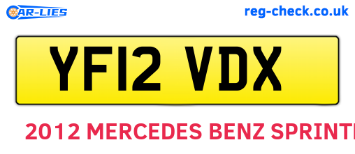 YF12VDX are the vehicle registration plates.