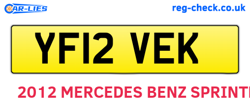 YF12VEK are the vehicle registration plates.