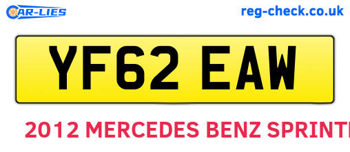 YF62EAW are the vehicle registration plates.