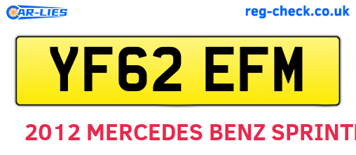 YF62EFM are the vehicle registration plates.