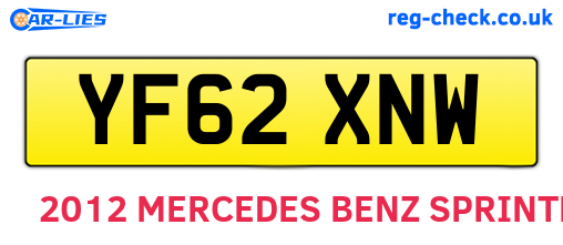 YF62XNW are the vehicle registration plates.