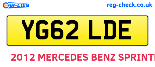 YG62LDE are the vehicle registration plates.