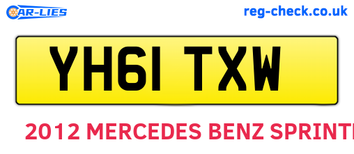 YH61TXW are the vehicle registration plates.