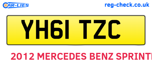 YH61TZC are the vehicle registration plates.