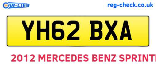 YH62BXA are the vehicle registration plates.