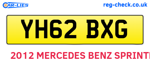 YH62BXG are the vehicle registration plates.