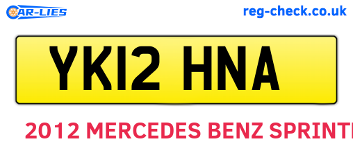 YK12HNA are the vehicle registration plates.