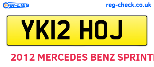 YK12HOJ are the vehicle registration plates.