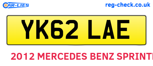 YK62LAE are the vehicle registration plates.
