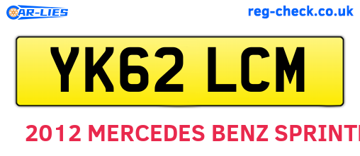 YK62LCM are the vehicle registration plates.