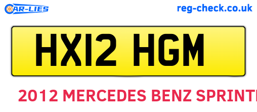HX12HGM are the vehicle registration plates.