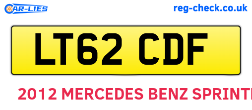 LT62CDF are the vehicle registration plates.