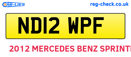 ND12WPF are the vehicle registration plates.
