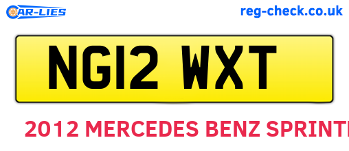 NG12WXT are the vehicle registration plates.