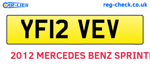 YF12VEV are the vehicle registration plates.