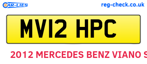 MV12HPC are the vehicle registration plates.