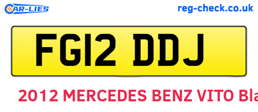 FG12DDJ are the vehicle registration plates.