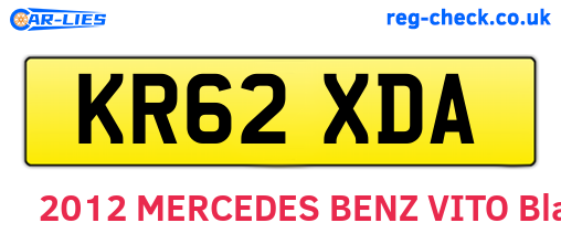 KR62XDA are the vehicle registration plates.