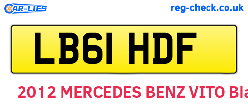 LB61HDF are the vehicle registration plates.