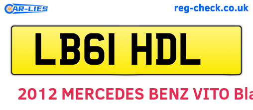LB61HDL are the vehicle registration plates.