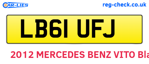 LB61UFJ are the vehicle registration plates.
