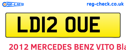 LD12OUE are the vehicle registration plates.