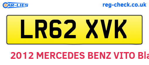 LR62XVK are the vehicle registration plates.