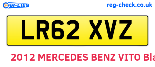 LR62XVZ are the vehicle registration plates.