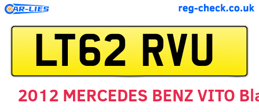 LT62RVU are the vehicle registration plates.