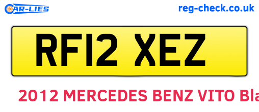 RF12XEZ are the vehicle registration plates.