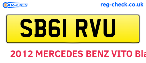 SB61RVU are the vehicle registration plates.