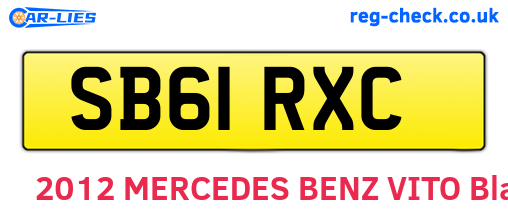 SB61RXC are the vehicle registration plates.