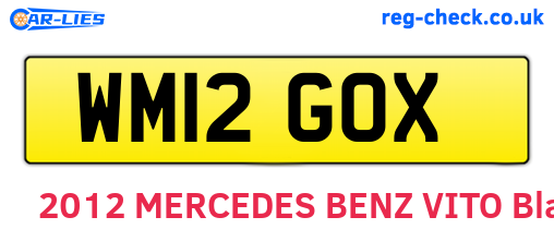 WM12GOX are the vehicle registration plates.