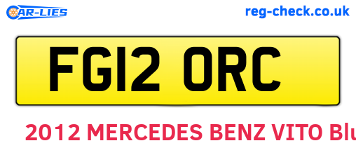 FG12ORC are the vehicle registration plates.