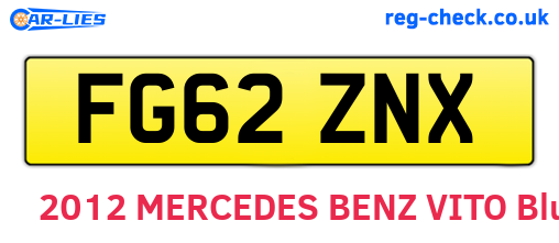 FG62ZNX are the vehicle registration plates.
