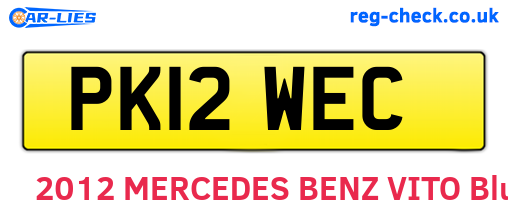 PK12WEC are the vehicle registration plates.
