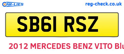 SB61RSZ are the vehicle registration plates.