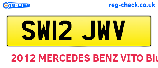 SW12JWV are the vehicle registration plates.