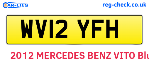 WV12YFH are the vehicle registration plates.