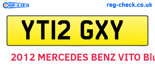 YT12GXY are the vehicle registration plates.